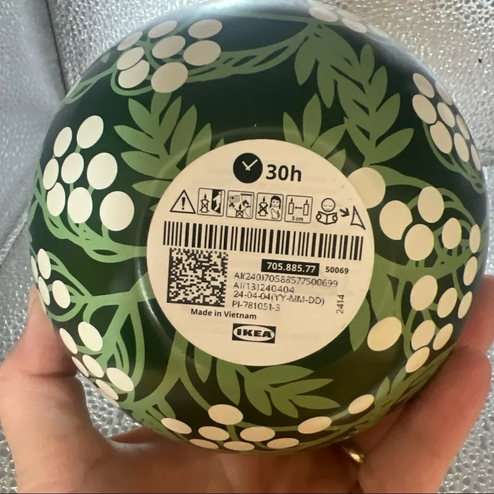 IKEA 2 wick Boho Style Candle w Lid